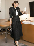 Yu Sister Fan's New Two-Piece Korean Version Of The Famous Woman Temperament Hairy Short Coat + Waist Swing Skirt Hepburn Suit HZ1225