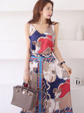 New Sister Wind Two Sets Of 2025 Summer Korean Style V-Necked Sling Dress Fashion Dress Dress Set HZ1225