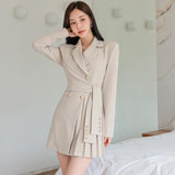 Yu Sister Fan Professional Style Suit Collar Fashion Pressed Folding Professional Coat Women's Autumn New Fashion Suit Dress HZ1225