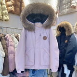 Mao Collar Workwear Pie Down Jacket Women's Mid- 2025 Winter New Small White Duck Down Men And Women Thick Coat HZ1225
