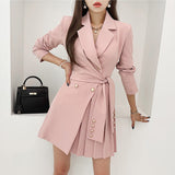 Yu Sister Fan Professional Style Suit Collar Fashion Pressed Folding Professional Coat Women's Autumn New Fashion Suit Dress HZ1225