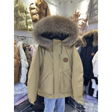 Mao Collar Workwear Pie Down Jacket Women's Mid- 2025 Winter New Small White Duck Down Men And Women Thick Coat HZ1225