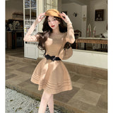 New Sister Wind Two Sets Of 2025 Summer Korean Style V-Necked Sling Dress Fashion Dress Dress Set HZ1225