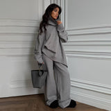 Fashion Loose Solid Color Sweater Coat Woven Autumn And Winter New Street Trend Casual Lazy Woman HZ1208