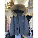 Mao Collar Workwear Pie Down Jacket Women's Mid- 2025 Winter New Small White Duck Down Men And Women Thick Coat HZ1225