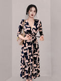 2025 Tice Skirt V-Neck Waist One-Style Maternity Dress Shows Absin And Hip Temperament Beach Wrap Dress HZ1225