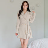Yu Sister Fan Professional Style Suit Collar Fashion Pressed Folding Professional Coat Women's Autumn New Fashion Suit Dress HZ1225