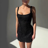 New Women's Black Pearl Dress HZ1208