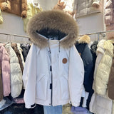Mao Collar Workwear Pie Down Jacket Women's Mid- 2025 Winter New Small White Duck Down Men And Women Thick Coat HZ1225