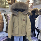 Mao Collar Workwear Pie Down Jacket Women's Mid- 2025 Winter New Small White Duck Down Men And Women Thick Coat HZ1225