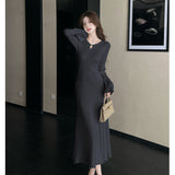 2025 Summer Dress New Korean Version Of OL Temperament V-Neck Collar With Printed Retro Dress Fashion Dress HZ1225