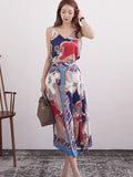 New Sister Wind Two Sets Of 2025 Summer Korean Style V-Necked Sling Dress Fashion Dress Dress Set HZ1225
