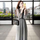French Unique Beautiful Temperament Goddess Fan Dress High Feeling Dignified Atmosphere Gentle Green Dress HZ1225