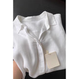 Tiansi Cotton Pink Shirt Coat Female Summer Lazy Wind Polo Collar Linen Sun-Stle-Lined Loose Top HZ1225