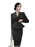 Yujie Wind OL Professional Ass Suit Dress Woman 2025 Korean Version Of Temperament Coat High Waist Half Skirt Two Sets HZ1225