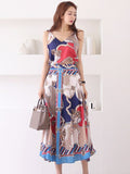 New Sister Wind Two Sets Of 2025 Summer Korean Style V-Necked Sling Dress Fashion Dress Dress Set HZ1225