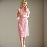 2025 Summer Dress New Korean Style Temperament Lace To Receive Waist And Hollow Water Melted Medium Long Dress Dress Woman HZ1225