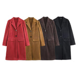 Women's Clothing 2025 Autumn 11 Thin Cotton Clothes Printed Collar Double Pocket Cotton Jacket Loose Coat HZ1225