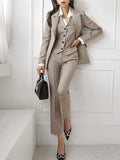 Small Fragrant Professional Suit Three-Piece Women's Spring And Autumn Temperament Coat Fashion Vest Professional Trousers Set HZ1225
