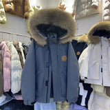 Mao Collar Workwear Pie Down Jacket Women's Mid- 2025 Winter New Small White Duck Down Men And Women Thick Coat HZ1225