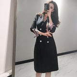 Famous Wind Temperament Long Striped Double Buckle Waist Coat 2025 New Korean Version Of The Suit Wind Jacket HZ1225