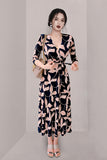 2025 Tice Skirt V-Neck Waist One-Style Maternity Dress Shows Absin And Hip Temperament Beach Wrap Dress HZ1225
