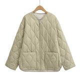 New Quilting Pocket In Autumn With Loose Casual Cotton Coat HZ1225