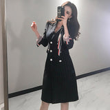 Famous Wind Temperament Long Striped Double Buckle Waist Coat 2025 New Korean Version Of The Suit Wind Jacket HZ1225