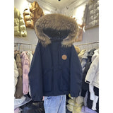 Mao Collar Workwear Pie Down Jacket Women's Mid- 2025 Winter New Small White Duck Down Men And Women Thick Coat HZ1225