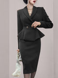 Yujie Wind OL Professional Ass Suit Dress Woman 2025 Korean Version Of Temperament Coat High Waist Half Skirt Two Sets HZ1225
